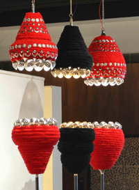 kerala sutra designed by Sahil & Sarthak for Somnay Mango Tree - theyyum hanging lamp
